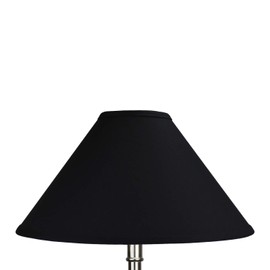 FenchelShades.com Lampshade 5" Top Diameter x 18" Bottom Diameter x 11" Slant Height with Washer (Spider) Attachment for Lamps with a Harp (Linen Black)