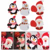 FOMIYES 150pcs Christmas Lollipop Paper Cards Santa Snowman Penguin Candy