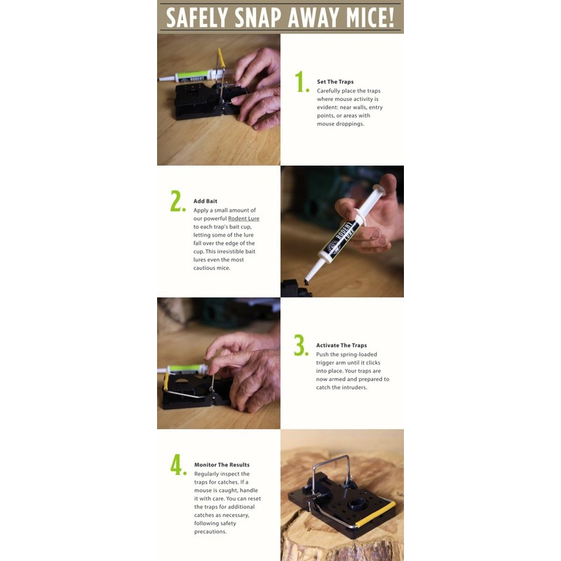 Grandpa Gus's Pest Control Large Snap Traps for Mice/Rats (6