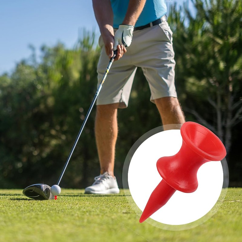 YUFETY 100 Pcs Golf Tees Plastic 32mm Red Castle Golf