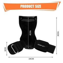 AMFUN Lifting Straps Strength Training Lifting Straps Leather Non-Slip Grip Aids Weight Training with Neoprene & Velcro Strap Wrist Straps with Hook for Weightlifting, Bodybuilding, Strength Training