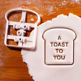 BAKERLOGY A Toast To You Cute Bread Cookie Cutter - Detailed Cookie Cutter Design for Baking and Crafting, Ideal for Fondant, Dough, Clay