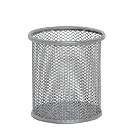 Q-Connect Mesh Pen Pot Silver KF00846