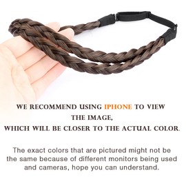 Gledola Double Three Strands Braid Headband Synthetic Hair Plait Headband for Women Hair Accessory (Copper Brown)