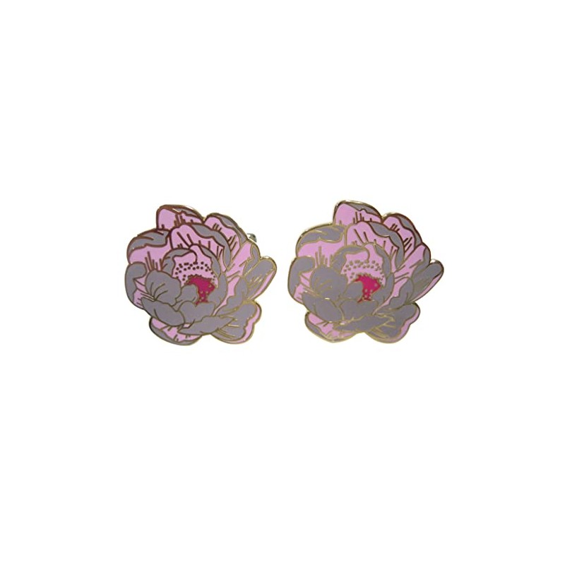 Large Colorful Peony Flower Cufflinks