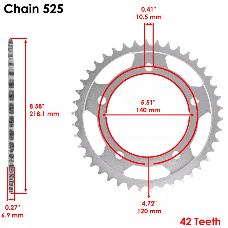 Suzuki Red Drive Chain And Sprocket Kit for Suzuki DL1000