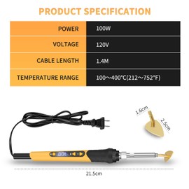K KERNOWO Mini Iron for Crafts, 120W Small Tiny Iron for Crafts, Digital Display Adjustable Temperature Mini Patch Clothes Shoes Sewing and Hats, Portable and Lightweight (Yellow)