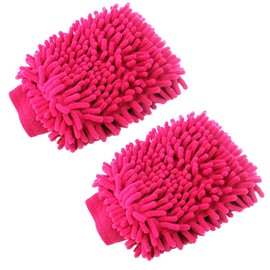 ZXUPOI Hochwertig Mikrofaser Waschhandschuh Weiche Chenille Autowaschhandschuh,2 Stück