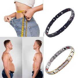 Lymph Drainage Magnetic Bracelet for Men Women, Magnetic Lymph Bracelet Magnetic Therapeutic Bracelet, Magnetic Lymph Drainage Bracelet, Promotes Blood Circulation (Gold)