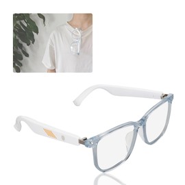 IP65 Bluetooth Glasses, UV400 Anti Blue Light Smart Glasses Built in Microphone Half Open Headphones Anti Audio Glasses with Bluetooth Connectivity for Working Traveling