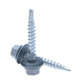 4.8 mm x 35 mm Roofing Screws, Hex Head Self-drilling Color (RAL 7045 Telegrey 1) Roof Screws With EPDM Sealed Washer, Rust Proof Zinc Plated Hardened Coarse Threads Screw for Outdoor Use (50 pcs)