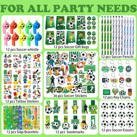 FACLJSSX 108PCS Football Party Favor, Football Party Bags, Gift Bags Tattoos Stickers Slap Bracelet Bookmark Stickers Keychain Pencils Erasers for Birthday Football Party Gifts Bags