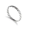 Sterling Silver 2mm Twisted Pattern Stacking Ring Size S (I