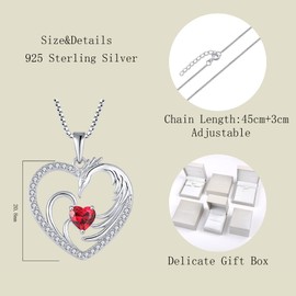 Starnny Phoenix Women's Necklace 925 Sterling Silver 3A Cubic Zirconia Heart Pendant Jewellery Gifts, Sterling Silver, Cubic Zirconia