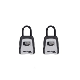 Master Lock 5400D Set Your Own Combination Portable Lock Box, 5 Key Capacity, Black (2 Pack)
