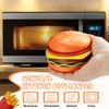 Pcmursal Hamburger Plate Set, Stackable Burger Plate Set, Hamburger Plates,