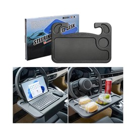 Wuiizhoxs 4 in 1 Car Steering Wheel Tray - 2025 Upgraded，Car Steering Wheel Desk for Laptop,Multipurpose Travel Car Accessories