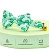 Cat Bow Collar, Green Dinosaur Pattern, Quick Release Safety Buckle,