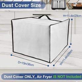 NUENSS-ROR Air Fryer Cover for Instant Pot Vortex Plus 4QT Air Fryer, Heavy Duty Waterproof Dustproof Heat-Resistant Air Fryer Protective Case, Kitchen Small Appliance Dust Cover-15"Dx11.4"Wx11.4"H
