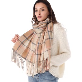 Missshorthair Plaid Scarfs for Women Winter Tartan big scarf,Blanket oversized scarves for women,Warm Shawl Wraps Winter Gif
