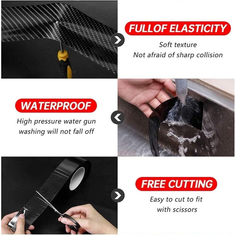 STR-Rear Bumper Protector Guard Scratch Cover Protector Paint Threshold Guard,Front