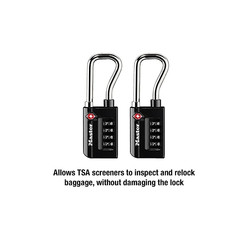 Master Lock Candado de combinación numérica para equipaje, aceptado por