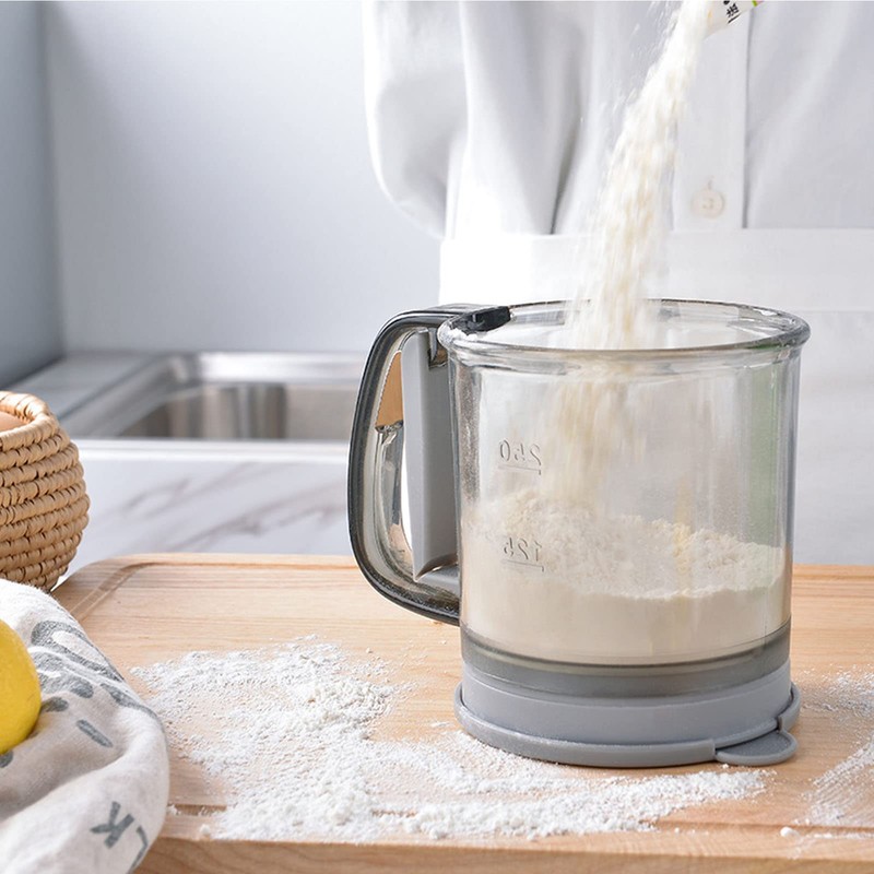 Jeanoko Baking Sifter Cup, Handheld Flour Sifter Uniform Sieve Holes