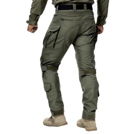 IDOGEAR OUTDOOR G5 Combat Pants Men's Tactical Trousers with Hidden Knee Pad Camo Tactical Gear for Airsoft Hunting Paintball(Ranger Green,36W x 33L)