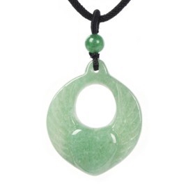 Natural Green Aventurine Heart Angel Wing 38mm Pendant Healing Reiki Love Heart Wing Charm Jewelry Necklace 22 inch