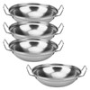 MUKCHAP 4 Pack 22cm Balti Serving Dishes, Silver Indian Curry