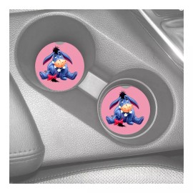 Unbranded EEYORE WITH PINK BACKGROUND CUSTOM SANDSTONE CAR COASTER SET LOT OF 2 - ABSORBS