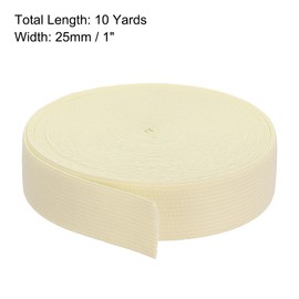 MECCANIXITY Elastic Bands for Sewing 1" 10 Yard Beige Knit Elastic Spool High Elasticity for Wigs, Waistband, Pants