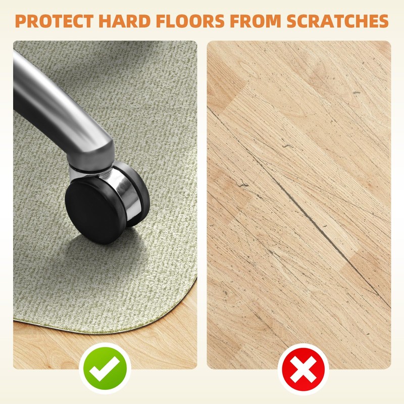 Office Chair Mat for Hardwood Floors 48"x36", Durable Non-Slip Large
