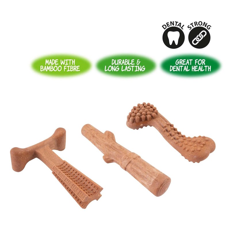 YöL Bamboo Pet Dog Chew Toy Strong Durable Dental Health