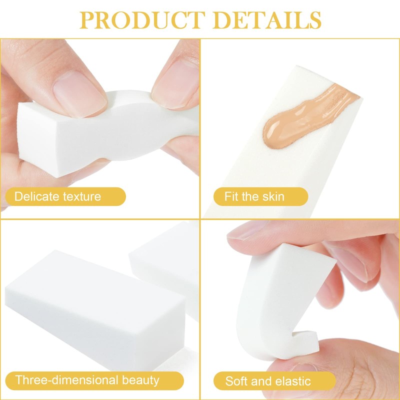 AUAUY 48 Pcs Makeup Sponge Wedge Shaped Blender, Mini Applicator