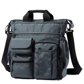 D-SACK Men's Tote Bag, Nylon, Large Capacity, Shoulder Bag, 2-Way, A4, 15-Inch, Shoulder Bag, Handbag, Work, Gray