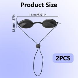 TRACOMPAN 2 Pairs Sunbed Eye Protection Goggles - Premium Black Safety Tanning Goggles for Red Light, UV, IPL, LED Light Process Sunbathing on the Beach, Comfortable Sunbed Eyewear Sunbed Glasses