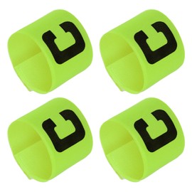 YOKIVE 4 Pcs Soccer Captain Armband, Nylon Protective Arm Badge, Adjustable Flexibility, Great for Team Training, Competitions (Green, 11.8 x 2.8-Inch)