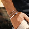 Halora Men's Silver Bracelet, 3 Pieces Stainless Steel Bangle Men's