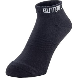 Butterfly Table Tennis Socks, Antibacterial, Odor Resistant, Wide Heel, Ankle Length, Short Collar Socks III 92520, 278: Black, XL