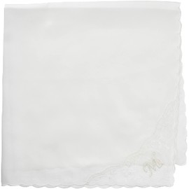 Intermode Women's Initial Handkerchief 40505005 5006 Handkerchief, Initial M White