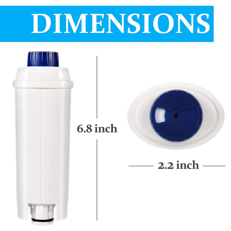 4 Pack Coffee Filter Replacement for Delonghi Filter DLSC002, DLS