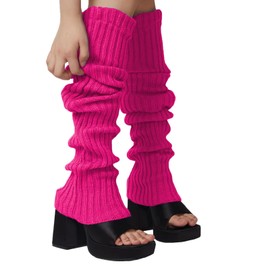 ZPLASK Pink Leg Warmers, Leg Warmers 80s,Leg Warmers Lady Fashion Long Boot Cuff Knee Socks Long Boot Socks for 80s Party Yoga Ballet Dance Ice Skating