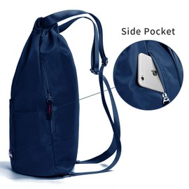 Waterproof Drawstring Gym Backpack Bag for Men & Women, Sport Gym Sack Mini Travel Daypack