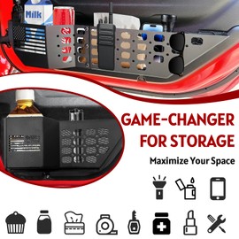 Metal Front and Rear Door Pocket Storage for Jeep Wrangler | Door Pocket for Wrangler JL/JLU 4XE (2018-2025) & Gladiator JT (2020-2025) | Door Storage Accessories | Non-Fit Power Seats | 4PCS, Flag