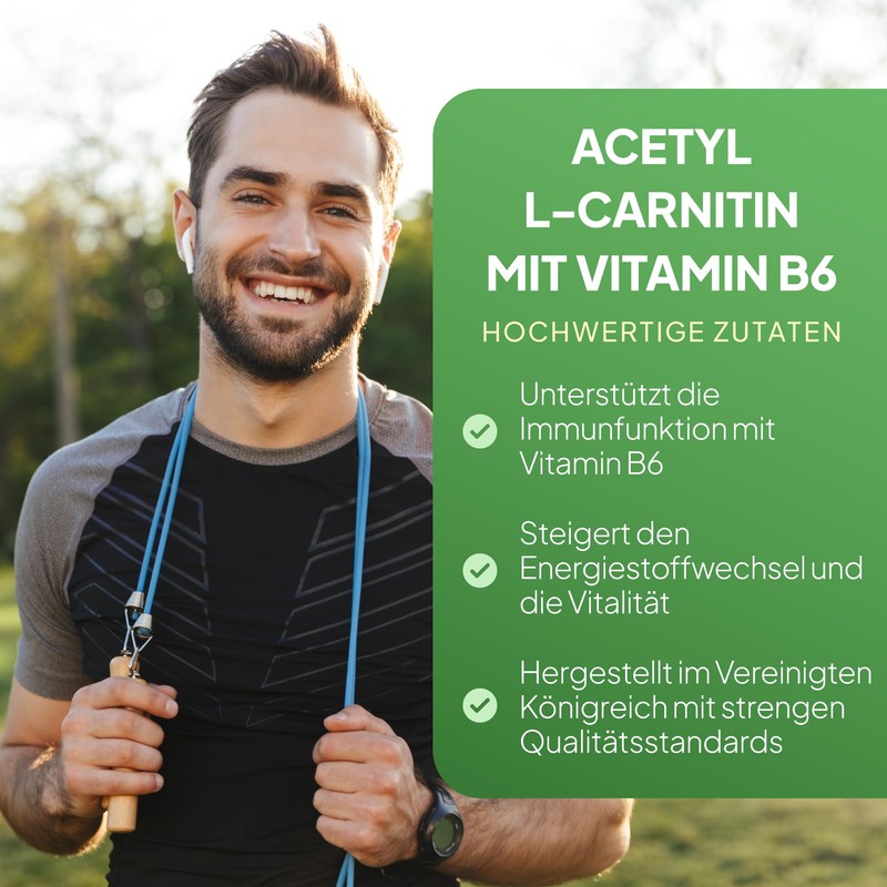 Acetyl L Carnitine Tablets 500mg | 60 Capsules | Manufactured