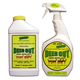 Deer Out Deer Repellent - Starter Combo Kit: 40oz Ready to Use Spray & 32oz Concentrate