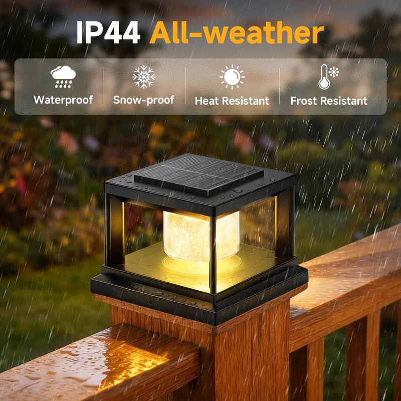 FOLKSMATE Solar Post Cap Lights 12 Pack, 2 Lighting Modes