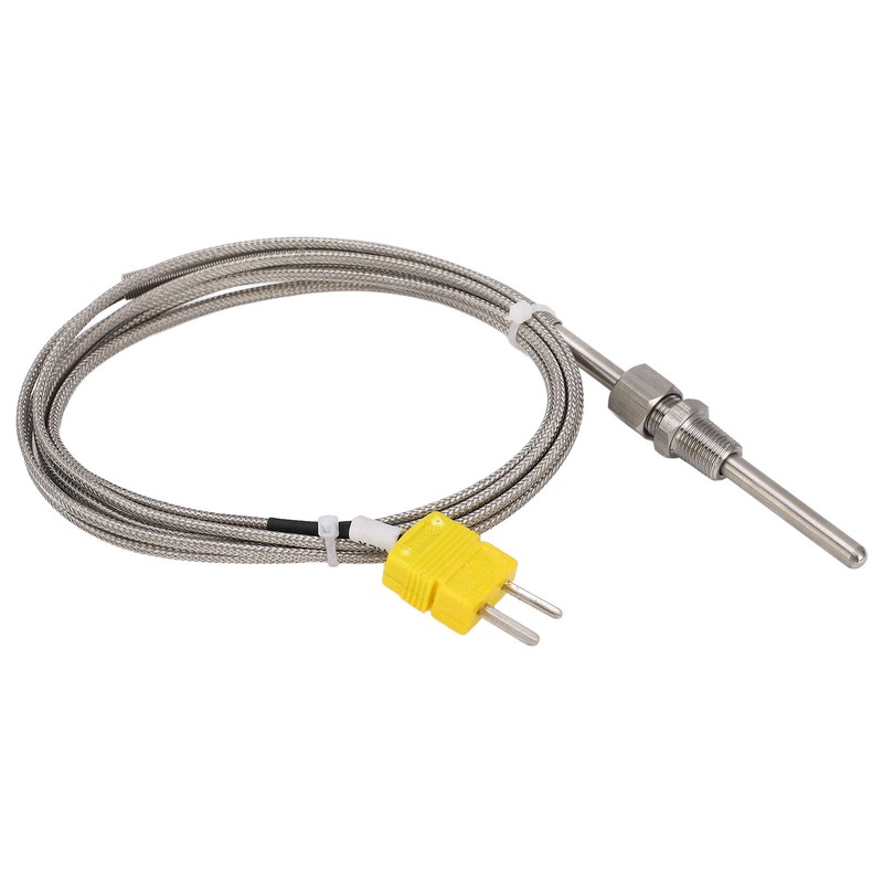 K Type Thermocouple Sensor 1/8 NPT 80mm Temperature Probe Yellow
