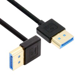 NFHK Ultrafine Up Angled DisplayPort 1.4 DP to DP Cable 8K 60hz Cable Ultra-HD UHD 4K 144hz 90 Degree for Desktop Laptop Monitor 100cm